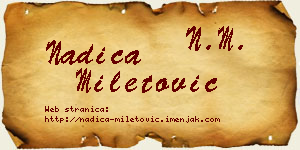 Nadica Miletović vizit kartica